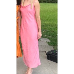 Pink midi slip dress